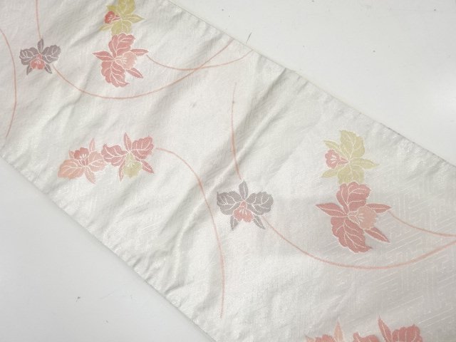 JAPANESE KIMONO / FLOWER PATTERN WEAVING FUKURO OBI